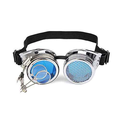 Lelinta Vintage Steampunk Goggles Glasses Spikes Halloween Costume Accessories for Men Women Cosplay Party