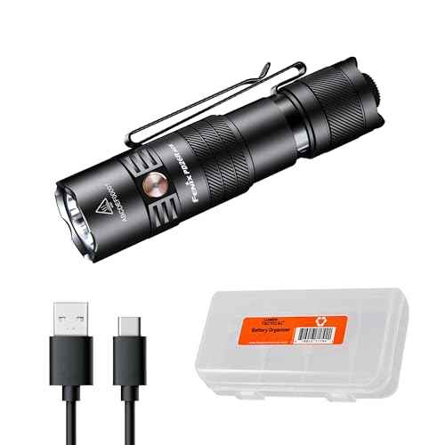 Fenix PD26R ACE 1300 Lumen Rechargeable EDC Flashlight with 3 Mode Sets USB-C Compact LED Dual Switch Waterproof for Everyday Carry Tactical Duty Camping Outdoor Use with Lumentac Organizer