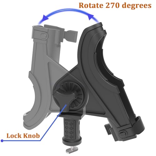 Kayak Track Fishing Rod Holder with Rubber Strap - Pack of 1 - Adjustable & Easy Install