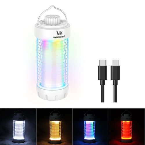 Wurkkos CL01 Camping Lantern Rechargeable, 550LM Waterproof Tent Light with Magnet Base, Up to 300H Runtime,Portable Lantern Flashlight with RGB light,Emergency Camp Light for Hurricane,Hiking,Camping