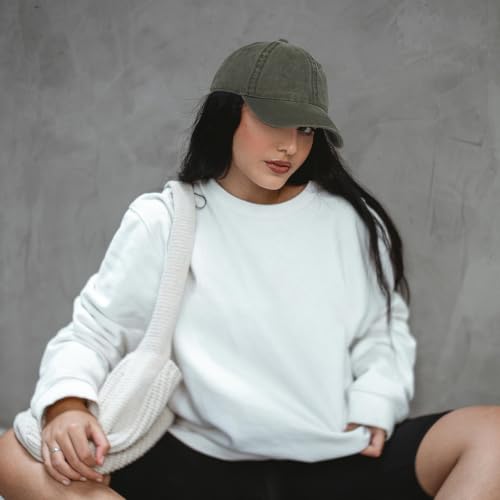 Washed Cotton Vintage Smile Mountain Baseball Cap Sun Hat - Adjustable One Size Black Navy Khaki
