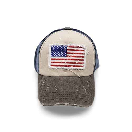 Vintage Distressed USA Hat - Mens Baseball Cap with American Flag, Perfect Veteran Ballcap, American Flag Baseball Cap