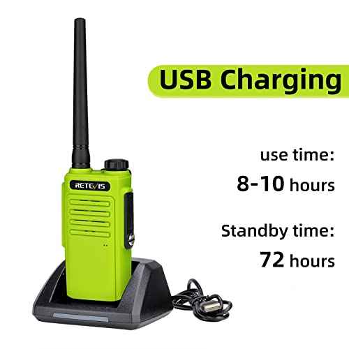 Retevis RT47 Waterproof Walkie Talkies Rechargeable,Portable Two Way Radios,Lightweight,Clear Loud,Long Range 2 Way Radios for Camping Hunting Outdoor Activities(Green,2 Pack)
