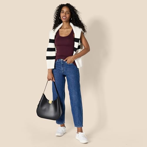 Women's Slim-Fit Cotton Modal Rib Tank Top Pack of 4 - Small Beige Blush Burgundy Terracotta