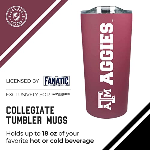 Insulated Stainless Steel Tumbler with Texas A&M Aggies Graphics - 18oz BPA-Free Travel Mug