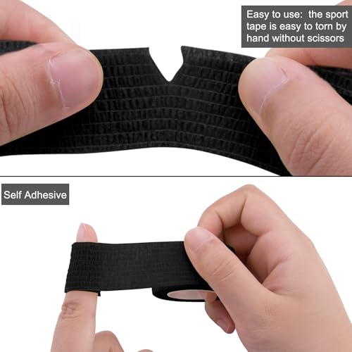 Self Adhesive Bandage Wrap 1 Inch x 5 Yards Black - 168 Rolls for First Aid & Support (Variation: Black / 1 Inch)