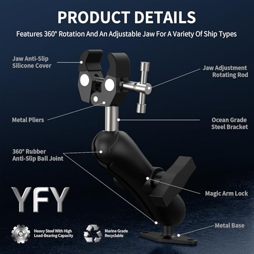 Heavy-Duty Trolling Motor Stabilizer for Crestliner SureMount - 90 Degree Variation