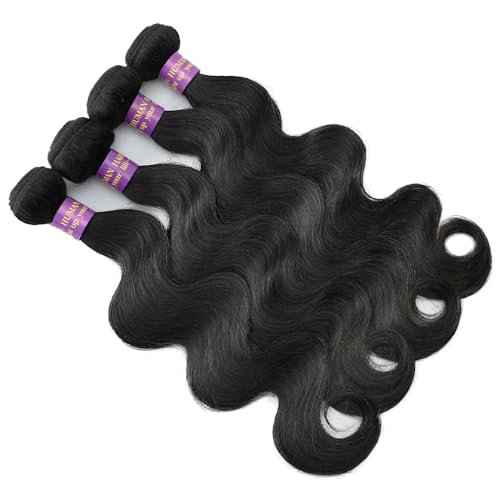 14A Human Hair Bundles 16 Inch Body Wave Bundles Human Hair 100% Unprocessed Brazilian Virgin Hair Body Wave 1 Bundle Human Hair Extensions for Women Natural Color Quick Weave