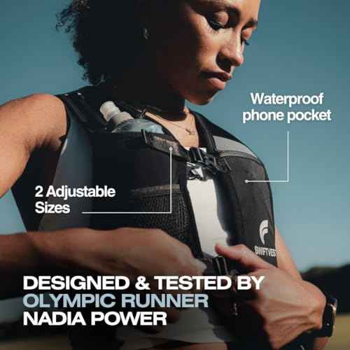 Running Phone Holder Vest with 500ml/17oz Water Bottle | Reflective Hydration Vest | Adjustable | Light | 6 Pockets for Running Accessories | Unisex
