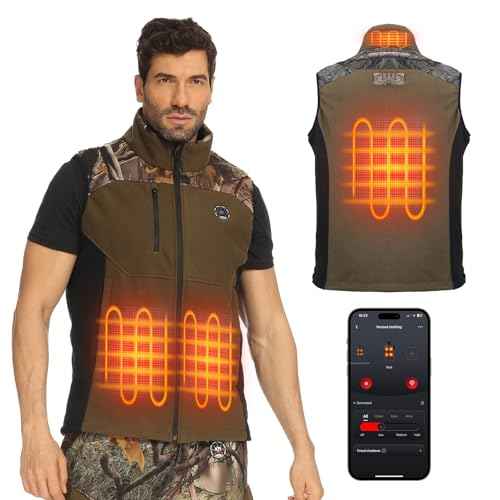 KEMIMOTO Mens Heated Camo Vest with 12V 20000mAh Battery, Silent Fabric for Hunting Hiking