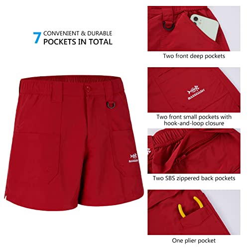 Youth 5-Inch Water-Resistant Cargo Shorts with Pockets - Large Chili Red