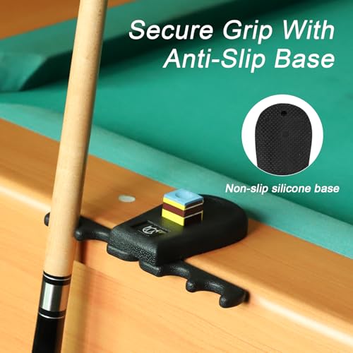 Portable Weighted Billiard Cue Rest for 4 Cues, Black Cue Stick Holder