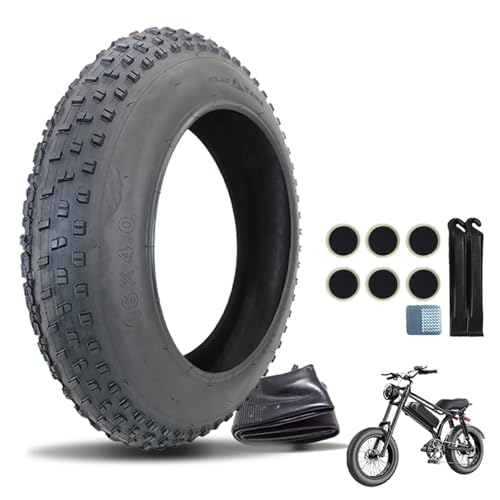 Fat Bike Tire and Inner Tube Set 16x4.0 Inch Replacement for E-Bikes Snowmobiles