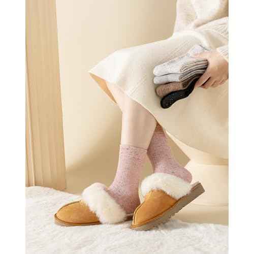 Wool Socks for Women - Winter Womens Socks 5 Pairs Soft Thermal Sock Fuzzy Warm Sock for Women Men
