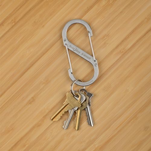 Nite Ize S-Biner Stainless Steel Dual Carabiner - Multi Purpose Dual Carabiner Clip - Great for Camping Supplies & Hiking Essentials - Secure Key Holder - Size 4 (5 Pack)