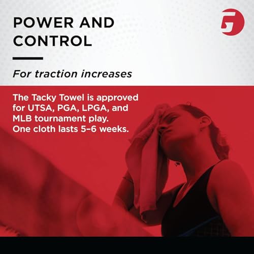 New Tacky Towel for Tennis & Pickleball - Non-Toxic Grip Enhancer, Anti-Slip Control, 8x5 Inch