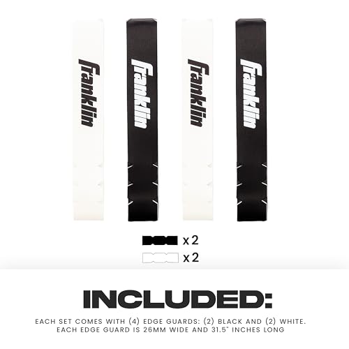 Pickleball Paddle Edge Guard Tape 14-16mm Fit - Black & White, 4 Pack