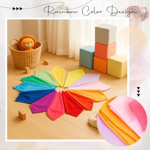 Colorful Chiffon Juggling Scarves - 24 x 24 Inches Bulk Set of 24 - Dance & Performance Props Variation of THIS listing