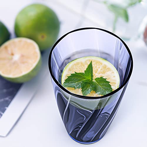 Unbreakable Plastic Drinking Cups Set - 25 Oz Reusable Tumblers, Dishwasher Safe