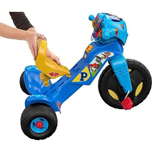 Fisher-Price Toddler Tricycle Nickelodeon PAW Patrol Lights & Sounds Trike, Toy Bike with Handlebar Grips & Storage for Outdoor Play Kids Ages 2+ Years