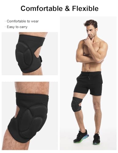 X-Large Black Knee Pads for Sports & Work - Unisex Volleyball, Wrestling, Snowboarding Gear