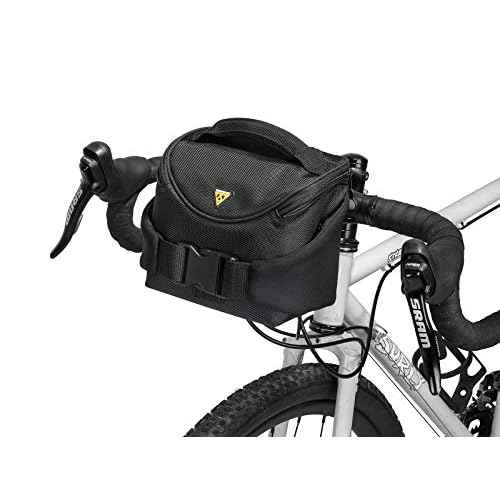 Topeak Compact Handlebar Bag & Pack with Fixer 8 ? 2L Convertible Bike Handlebar Bag & Waist Pack with Rain Cover, QuickClick Mount, Divided Pockets & 1800D Nylon Construction ? Fits 25.4?31.8 mm Bars