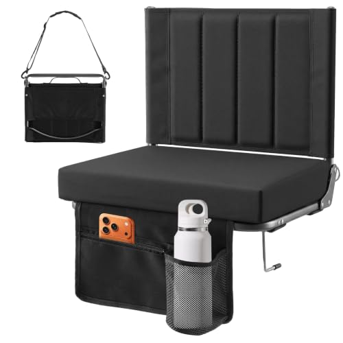 Padded Stadium Seat with Back Support - Wide Bleacher Chair for Outdoor Events