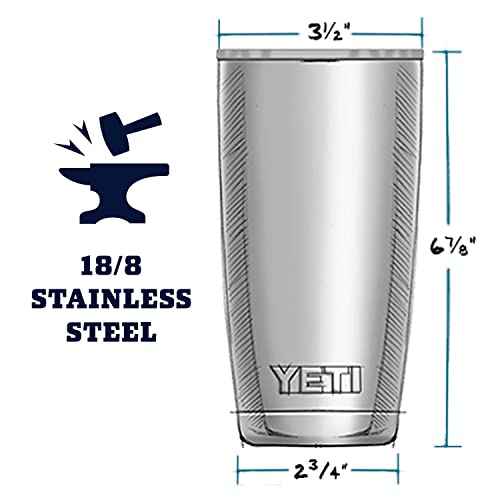 YETI Rambler 20 oz Tumbler, Stainless Steel, Vacuum Insulated with MagSlider Lid, Highlands Olive