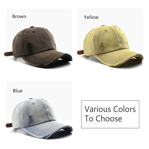 Washed Distressed Vintage Baseball Cap Unconstructed Cotton Dad Hat Trendy Trucker Hat for Womens Mens Headwear