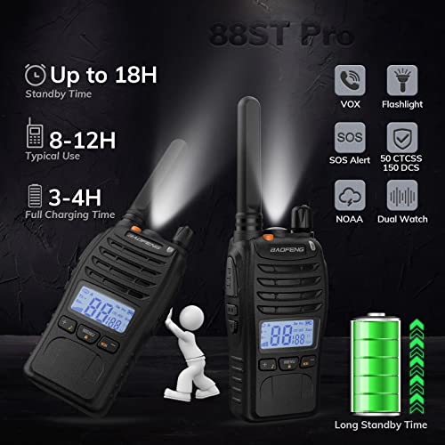 Long Range Walkie Talkies for Adults 3 Pack - Rechargeable, Portable, Up to 3 Miles
