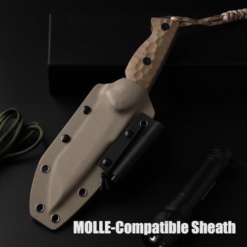VG-10 Steel Survival Knife with G10 Handle 10-Inch Tactical Fixed Blade