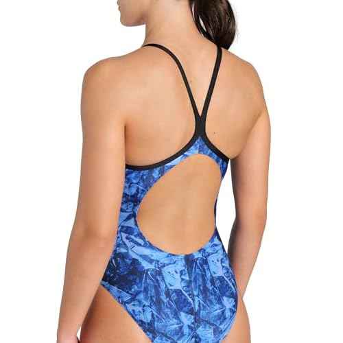 Arena Women's Performance Crackle Team Print Lightdrop Back Ladies Bathing Swimsuit