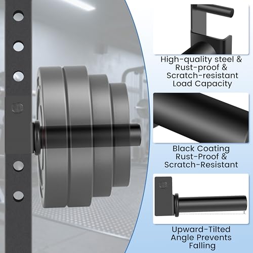 Heavy Duty 3x3 Inch Power Rack & Squat Rack Plate Holder 2 Pack - Fits 2" Plates