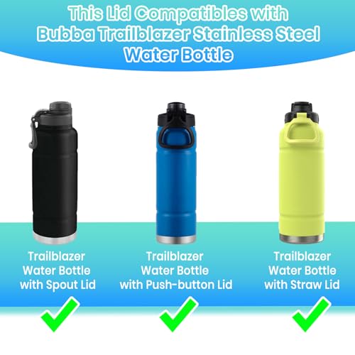 Auto Flip Water Bottle Lids for Bubba Trailblazer 24oz 32oz 40oz & Flo Kids 16oz - 2 Pack Replacement Spouts