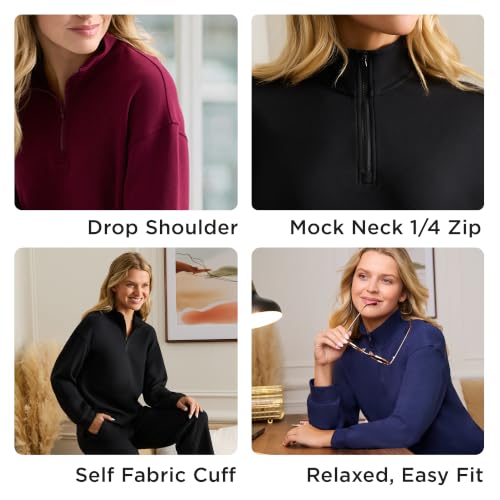 Medium Bordeaux Cuddl Duds Lounge Sets for Women - 2 Piece Matching Tracksuit