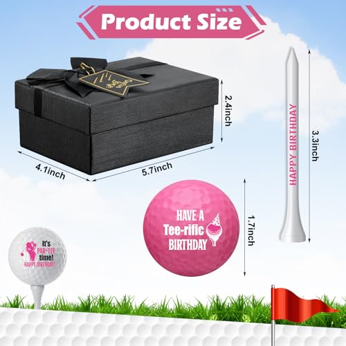 Female Birthday Themed Golf Ball Gift Set with Tee - Funny Golf Accessories