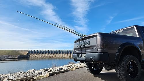 Fishing Rod Holder for Truck Tailgate - Secure 4 Rods with Foam & Straps