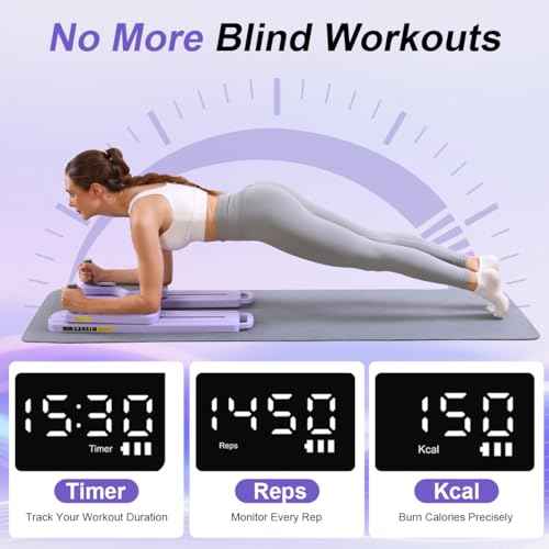 Pilates Board, Pilates Reformer Multifunctional Home Workout Equipment with Resistance Bands & LED Timer, Anti-Slip Design Machine, Core & Full Body Training Pilates Kit for Women and Beginners