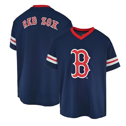 Kids Youth MLB Boston Red Sox Navy Logo Ballpark Team Jersey - Size 4-20