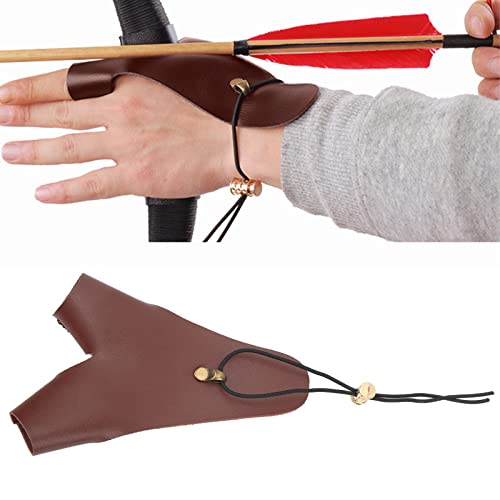 Breathable Archery Hand Guard for Left Hand - Two Finger Leather Protector