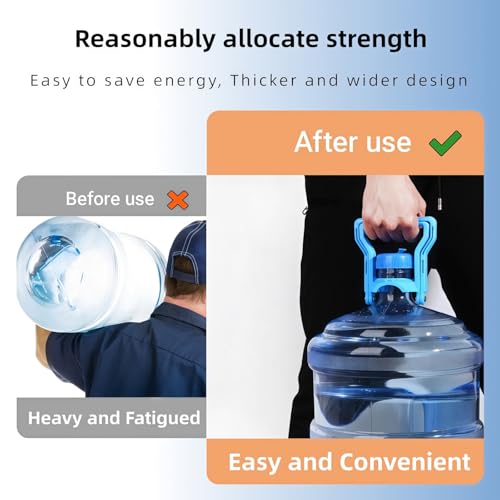 Heavy-Duty 5 Gallon Water Bottle Carrier Set with Ergonomic Handle