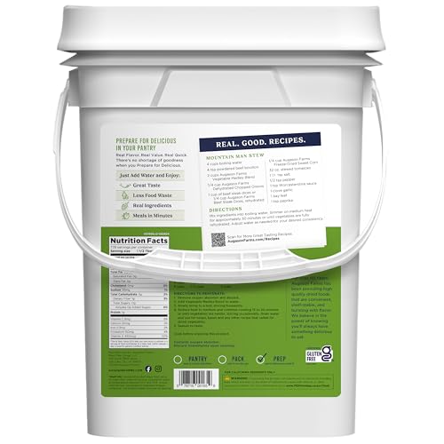 Augason Farms Vegetable Medley Blend 4-Gallon Pail, Certified Gluten Free, Emergency Food Supply, Everday Meals, 778 Servings