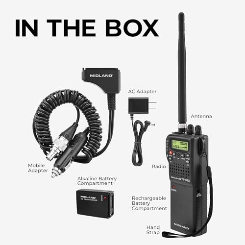 Midland 75-822 Handheld CB Radio & Mobile CB Radio ? Walkie Talkie with 40 Channels, NOAA Weather Alerts, Long Range, Compatible with CB Antennas