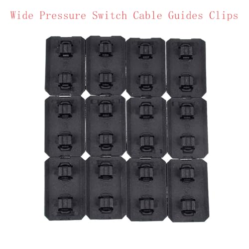 12 Pack Cable Clips for Pressure Switch M-Rail - Black Wire Guides
