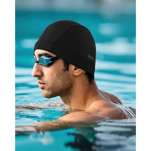Zylioo Oversize XXL Cloth Swim Cap,Large Fabric Swimmer Caps for Big Heads,Breathable High Elasticity Swimming Cap