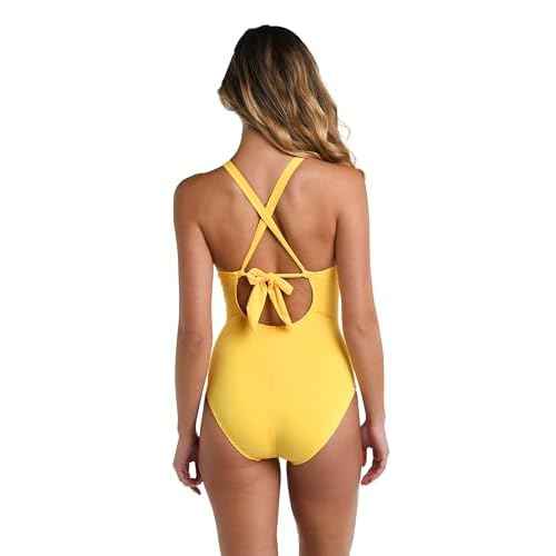 La Blanca Womens One Piece Swimsuit High Neck Keyhole Island Goddess