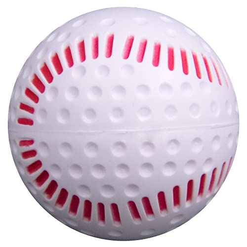 Baden White Dimpled Baseballs with Red Seams | High-Durability for Pitching Machines, Consistent Training, 12-Pack