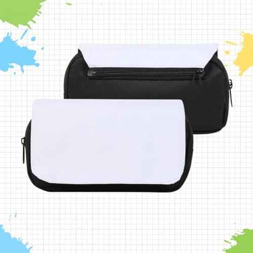 4 Pcs Blank Sublimation Pencil Case Cosmetic Bags Printable Multipurpose DIY Makeup Bags Toiletry Pouch with Removable Flap-Black