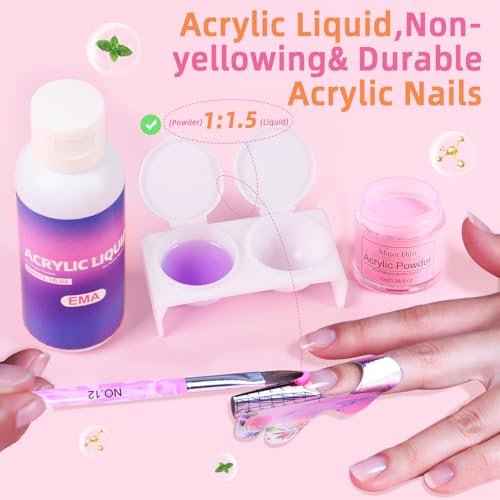Acrylic Nail Kit with Drill & U V Light - Complete Starter Set for Beginners With Everything