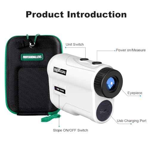 REVASRI Golf Rangefinder with Slope and Pin Lock Vibration, External Slope Switch for Golf Tournament Legal, Rangefinders with Rechargeable Battery 600/1000YDS Laser Range Finder
